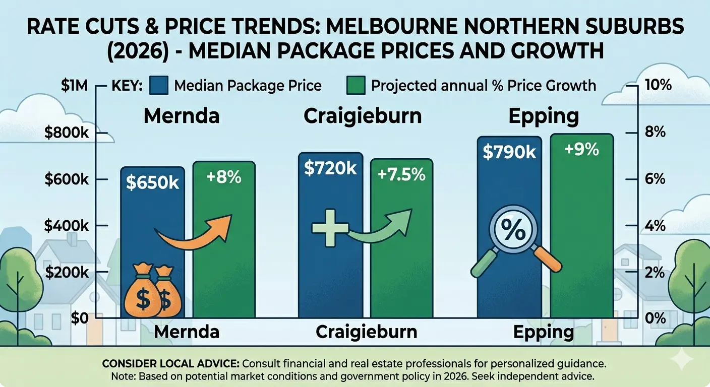 Rate cuts Melbourne buyers house and land packages Mernda Craigieburn Epping price trends growth 2026