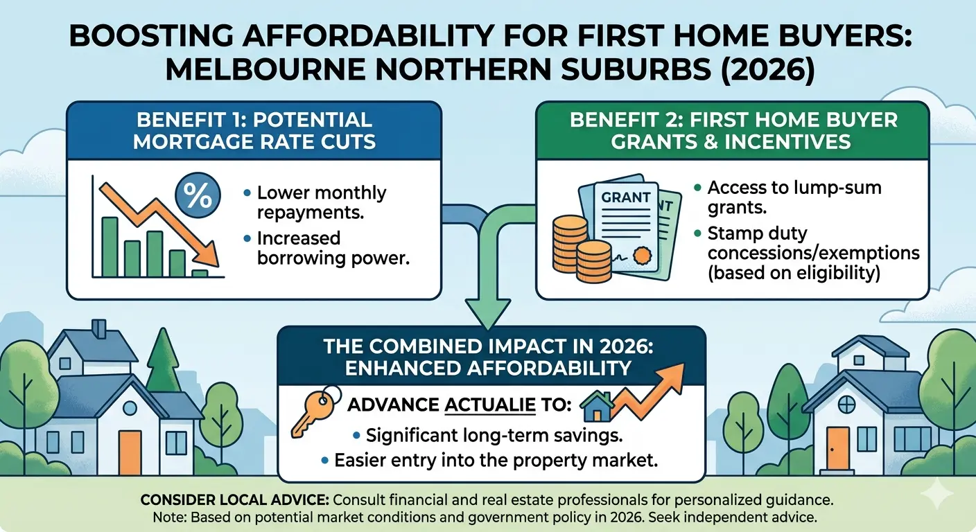 "Buy property 2026 Melbourne northern suburbs first home buyer affordability improvement grants savings"