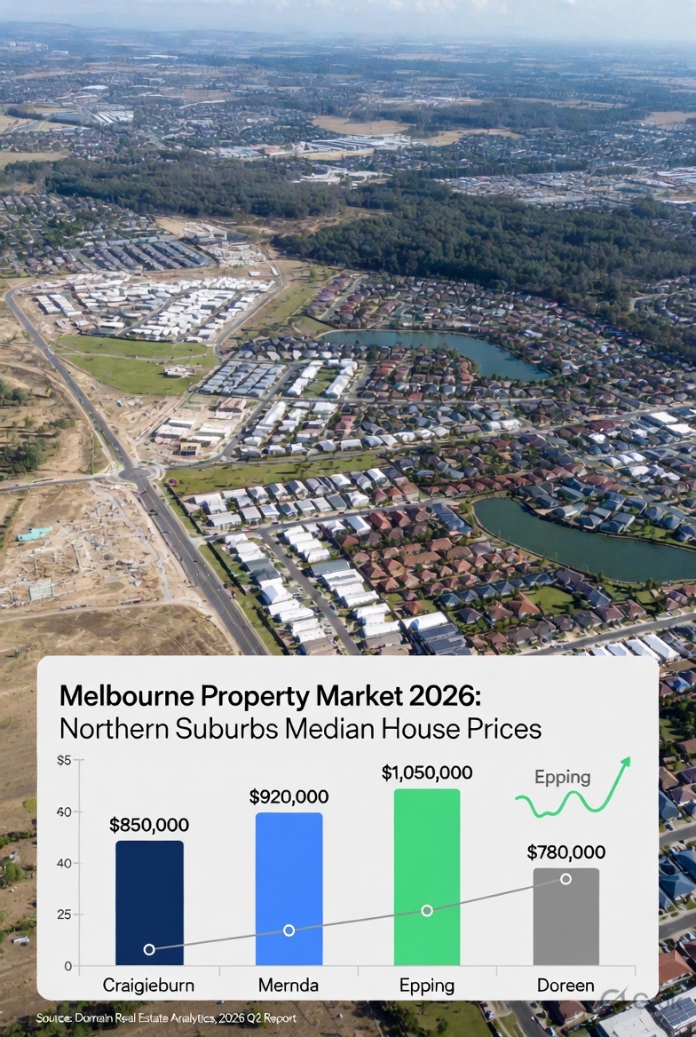 Property outlook Melbourne 2026 northern suburbs price growth chart Craigieburn Mernda Epping Doreen